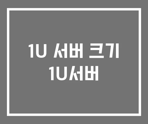 1U 서버 크기 1U서버