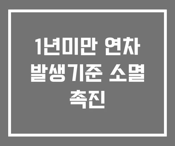 1년미만 연차 발생기준 소멸 촉진