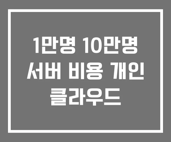 1만명 10만명 서버 비용 개인 클라우드 1만명 10만명 서버 비용 개인 클라우드