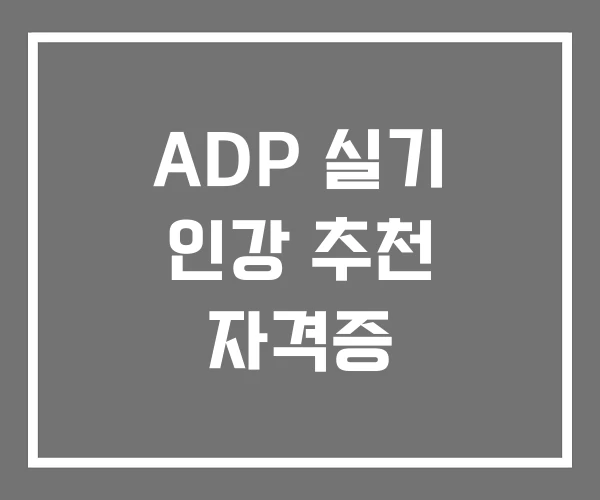 ADP 실기 인강 추천 자격증