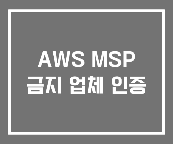 AWS MSP 금지 업체 인증
