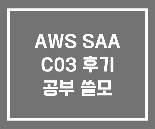 AWS SAA C03 후기 공부 쓸모