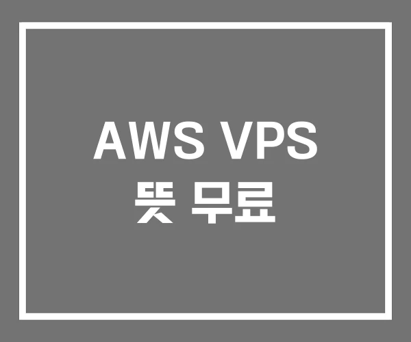 AWS VPS 뜻 무료
