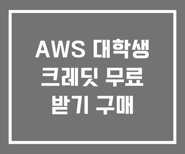 AWS 대학생 크레딧 무료 받기 구매