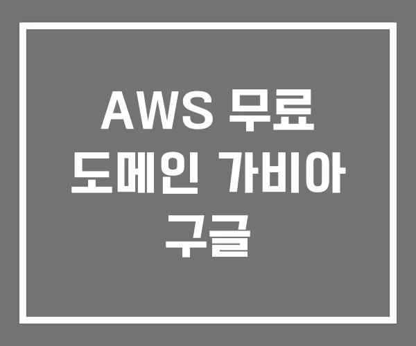 AWS 무료 도메인 가비아 구글