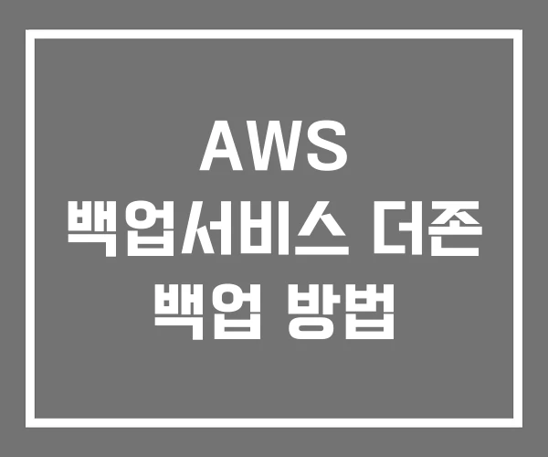 AWS 백업서비스 더존 백업 방법