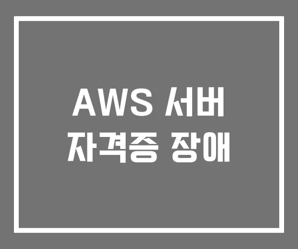 AWS 서버 자격증 장애