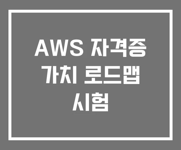 AWS 자격증 가치 로드맵 시험