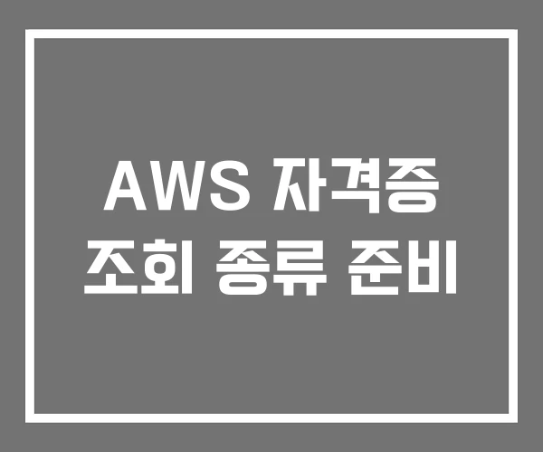 AWS 자격증 조회 종류 준비
