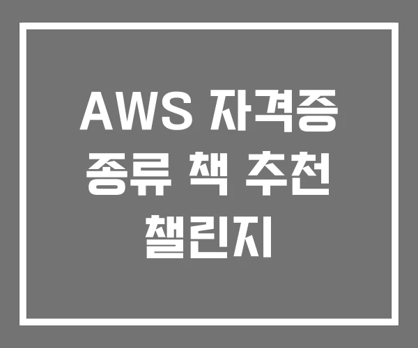 AWS 자격증 종류 책 추천 챌린지