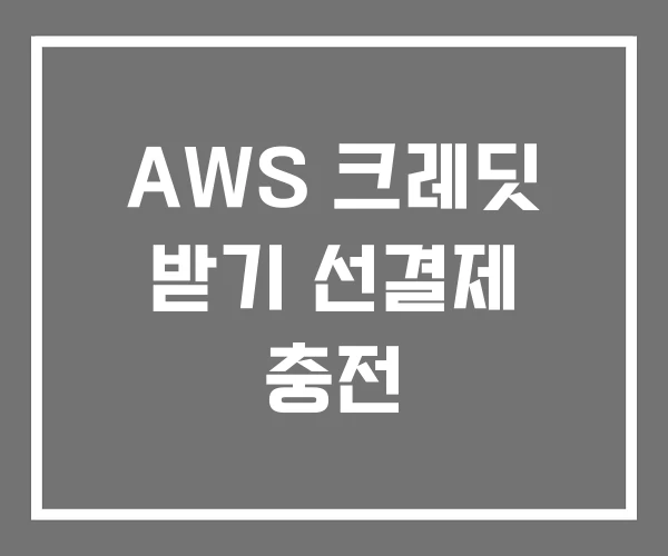 AWS 크레딧 받기 선결제 충전