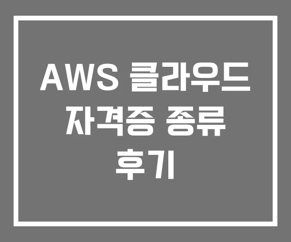 AWS 클라우드 자격증 종류 후기
