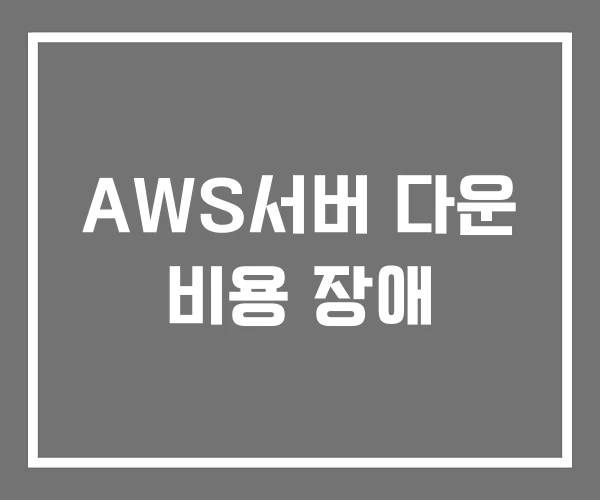 AWS서버 다운 비용 장애