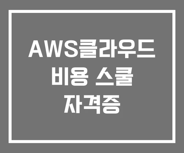 AWS클라우드 비용 스쿨 자격증 AWS클라우드 비용 스쿨 자격증