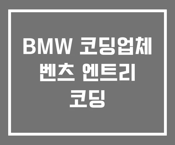 BMW 코딩업체 벤츠 엔트리 코딩
