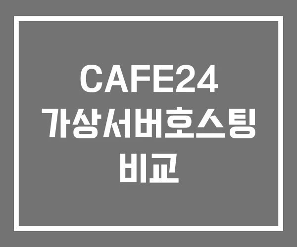 CAFE24 가상서버호스팅 비교 CAFE24 가상서버호스팅 비교