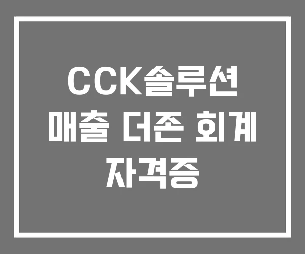 CCK솔루션 매출 더존 회계 자격증