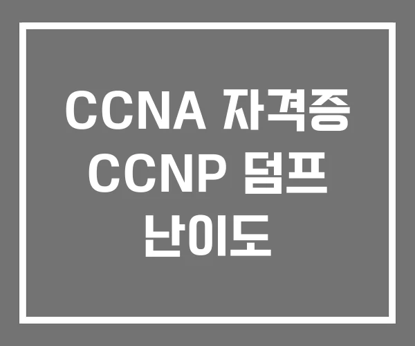 CCNA 자격증 CCNP 덤프 난이도
