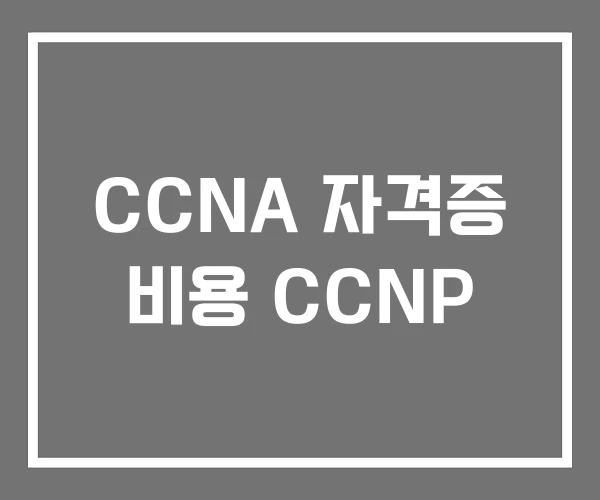 CCNA 자격증 비용 CCNP
