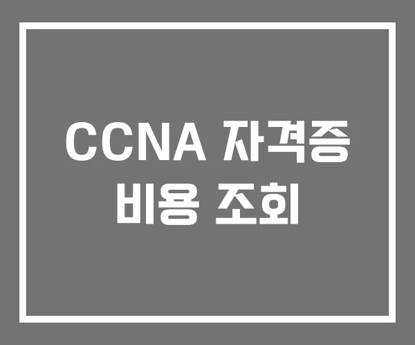 CCNA 자격증 비용 조회 CCNA 자격증 비용 조회