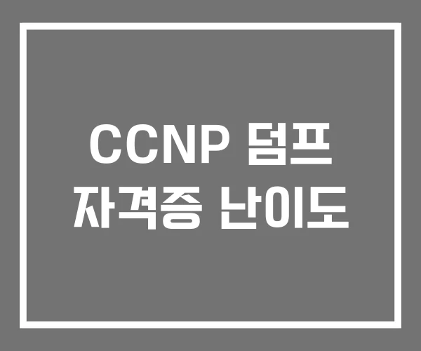 CCNP 덤프 자격증 난이도