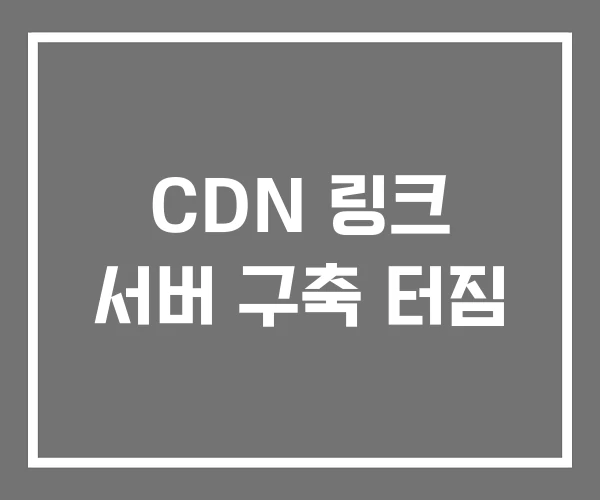 CDN 링크 서버 구축 터짐 CDN 링크 서버 구축 터짐
