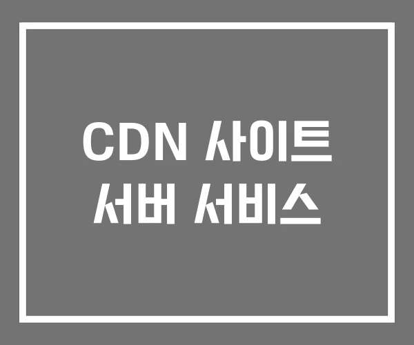 CDN 사이트 서버 서비스
