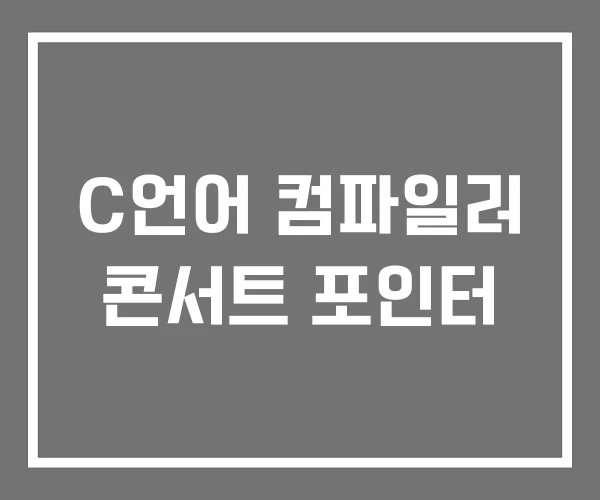 C언어 컴파일러 콘서트 포인터