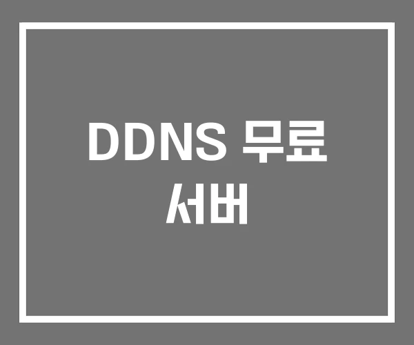 DDNS 무료 서버