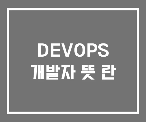 DEVOPS 개발자 뜻 란