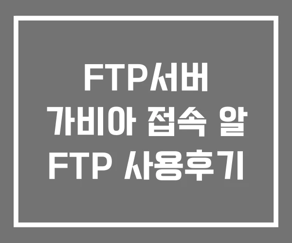 FTP서버 가비아 접속 알 FTP 사용후기