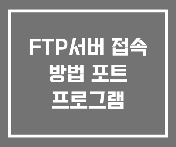FTP서버 접속 방법 포트 프로그램