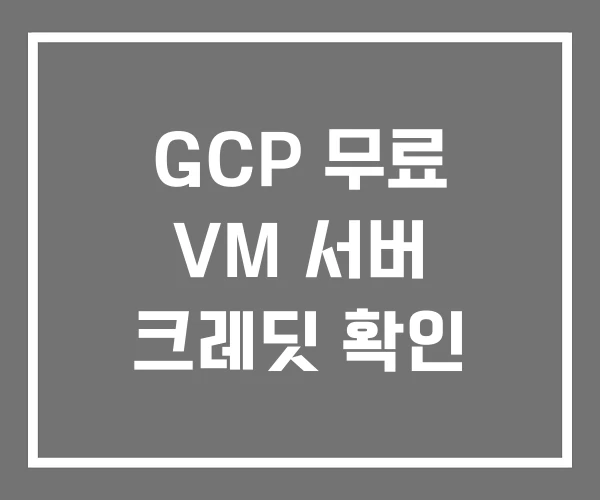 GCP 무료 VM 서버 크레딧 확인