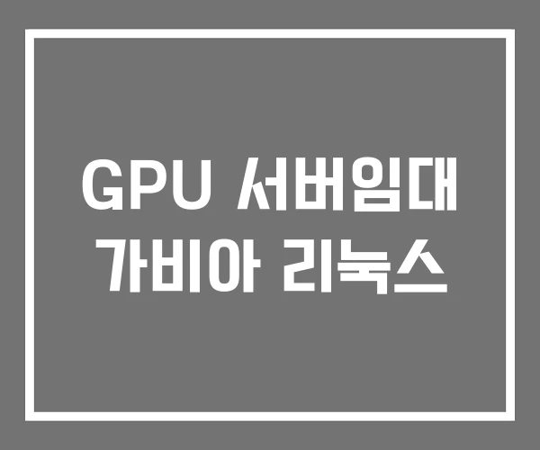 GPU 서버임대 가비아 리눅스