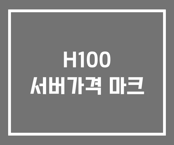 H100 서버가격 마크