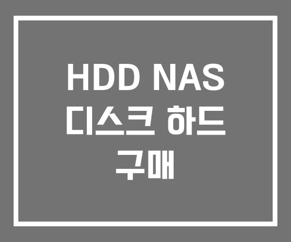 HDD NAS 디스크 하드 구매