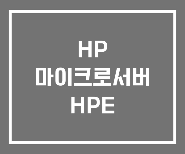 HP 마이크로서버 HPE