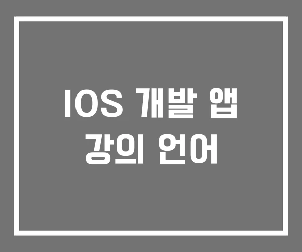 IOS 개발 앱 강의 언어