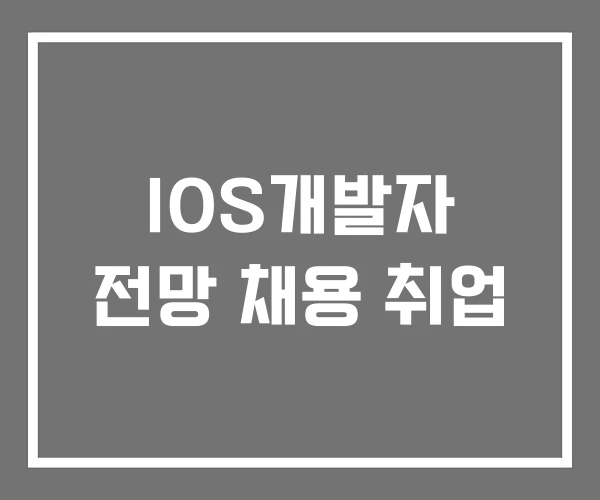 IOS개발자 전망 채용 취업