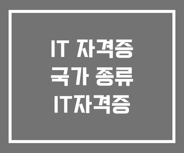 IT 자격증 국가 종류 IT자격증