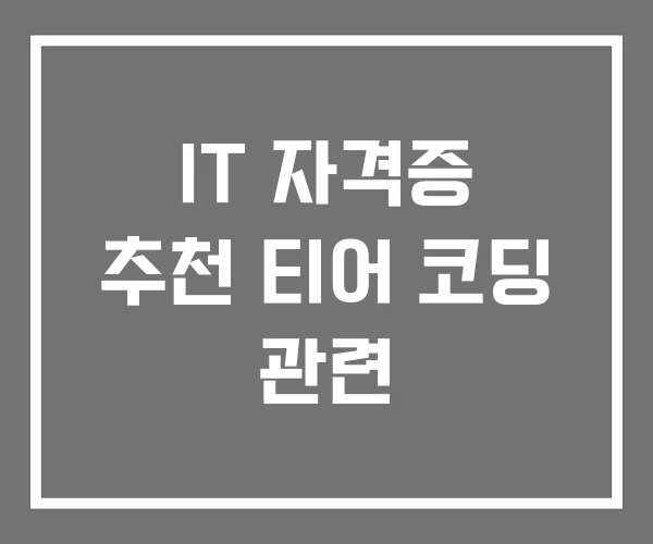 IT 자격증 추천 티어 코딩 관련