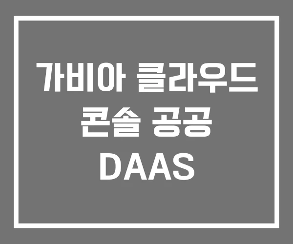 가비아 클라우드 콘솔 공공 DAAS