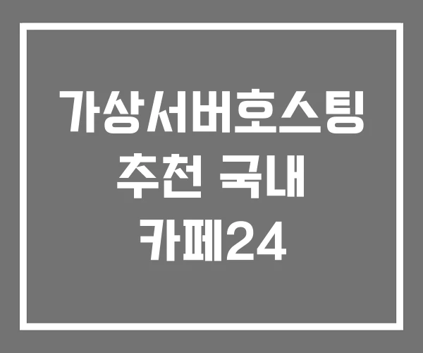 가상서버호스팅 추천 국내 카페24 가상서버호스팅 추천 국내 카페24