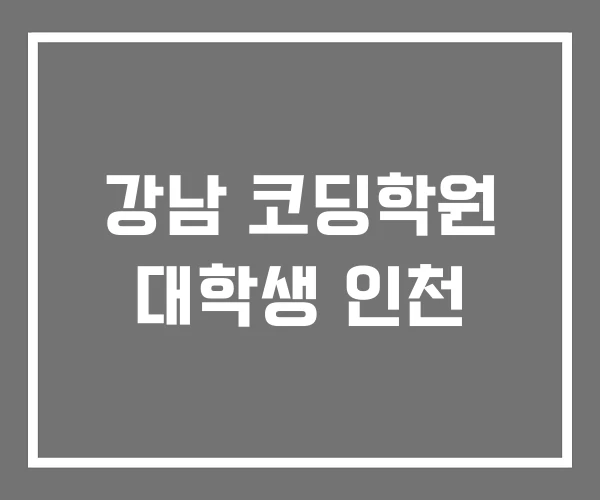 강남 코딩학원 대학생 인천
