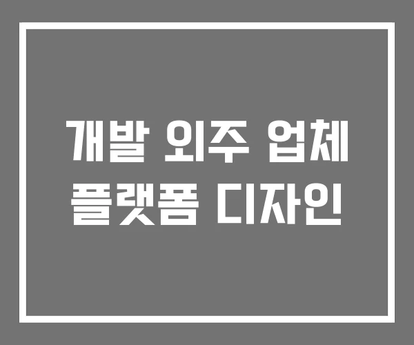 개발 외주 업체 플랫폼 디자인