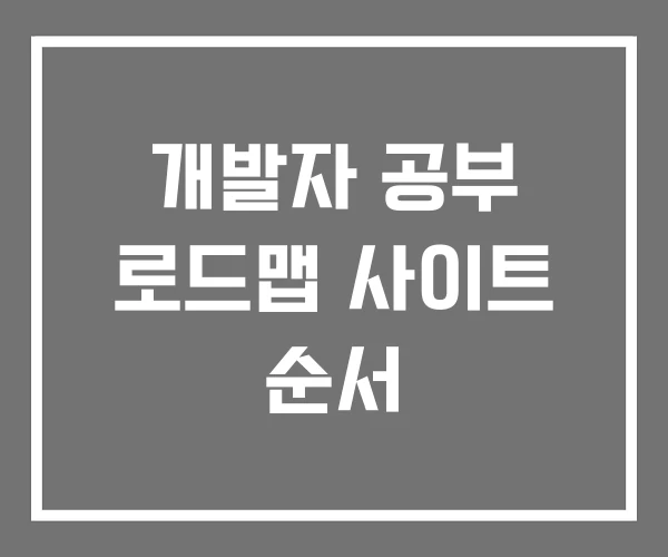 개발자 공부 로드맵 사이트 순서