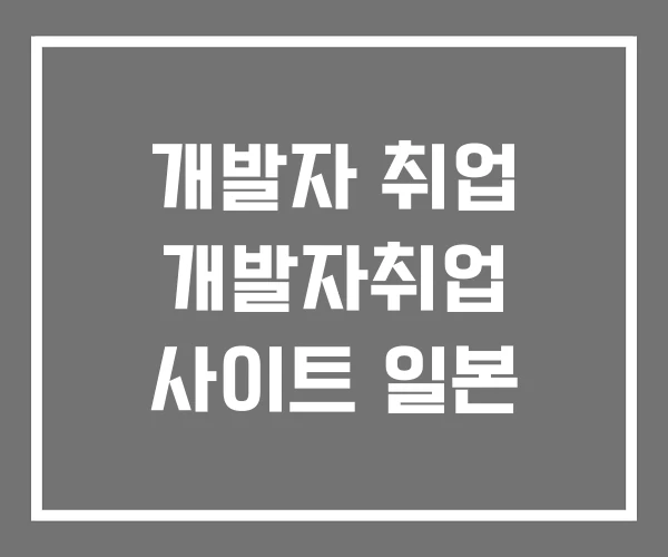 개발자 취업 개발자취업 사이트 일본