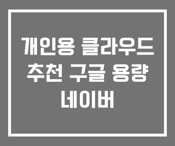 개인용 클라우드 추천 구글 용량 네이버