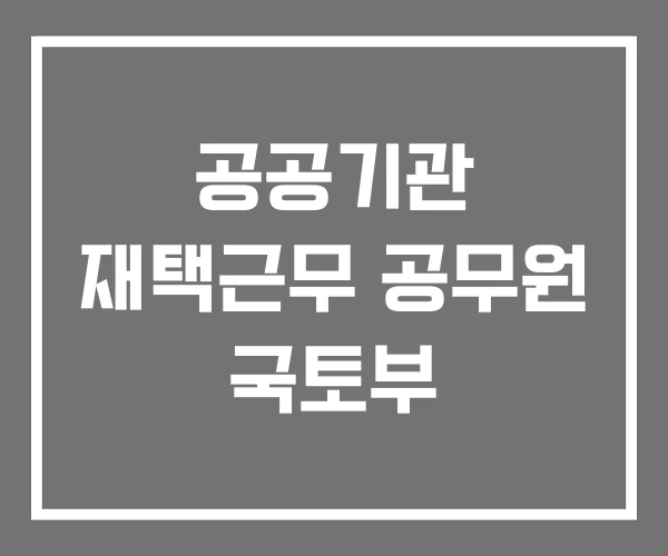 공공기관 재택근무 공무원 국토부 공공기관 재택근무 공무원 국토부