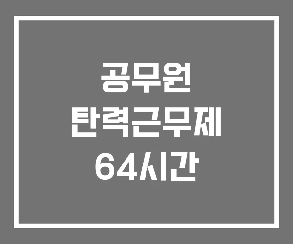 공무원 탄력근무제 64시간